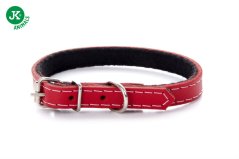 Kožený obojok JK Classic pre psov, 1,2×35 cm, červený
