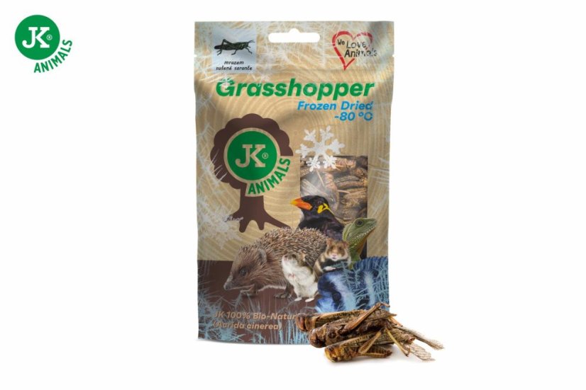 JK ANIMALS, mrazom sušené saranče, 80 g