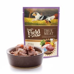 Sam's Field True Meat Duck & Turkey with Linseed Oil, šťavnaté mäsové kapsičky kačacie a morčacie mäso s ľanovým olejom pre psov, 260 g (superprémiové kapsičky pre psov)