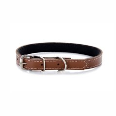 Kožený obojok JK Classic pre psov, 1,6×45 cm, hnedý