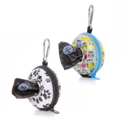 Guľaté puzdro na sáčky + 1 role vreciek