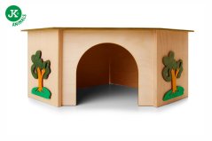 JK ANIMALS Rohový domček pre králiky 27×27×15 cm