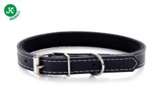 Kožený obojok JK Classic pre psov, 1,6×45 cm, čierny