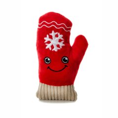 JK ANIMALS plyšová rukavica X-Mas, plyšová pískacia vianočná hračka pre psov, 16 cm