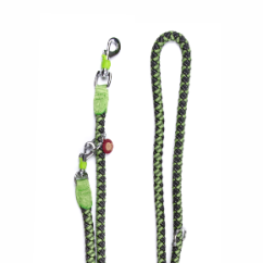 JK ANIMALS Skracovacie vodítko Comfort zelené 1,5 cm/200 cm