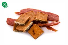 JK ANIMALS, Narodeninový mäsový Mix, kačacie mäso, králičie filety a mäso z lososa, 80 g