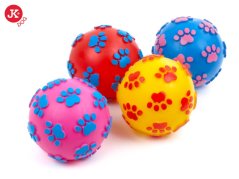 JK ANIMALS Vinylová lopta labky, pískacia hračka pre psov, 11 cm