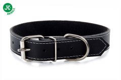 Kožený obojok JK Classic pre psov, 3,8×70 cm, čierny