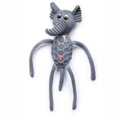 Slon s dlhými nohami, látková pískacia hračka s TPR prvkami