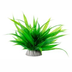 JK ANIMALS, plastová rastlinka tráva zelená s keramickým podstavcom, 11 cm