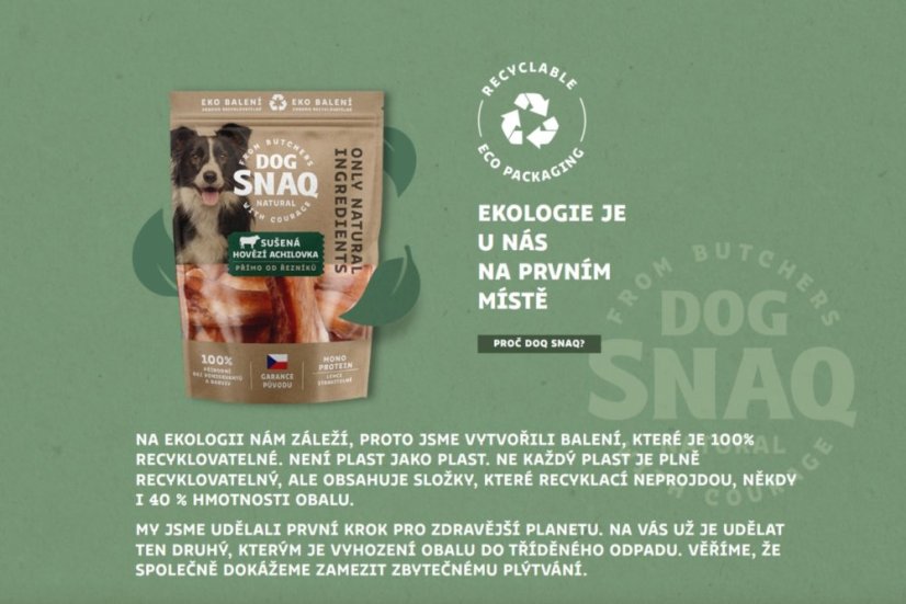 Dog Snaq - sušené hovädzie držky, 100 g