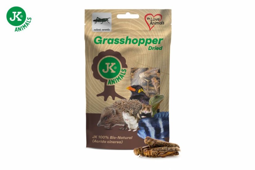 JK ANIMALS, sušené saranče, 80 g