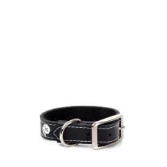 JK Široký kožený obojok LUX 24 mm/40 cm čierny