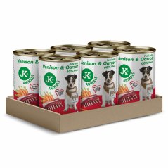 6× 400 g, JK Premium Venison & Carrot, Paté with Chunks, 60 % Meat, divina s mrkvou