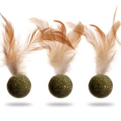 JK ANIMALS gulička s pierkom zo šanty mačacia, 3 cm (12 ks)