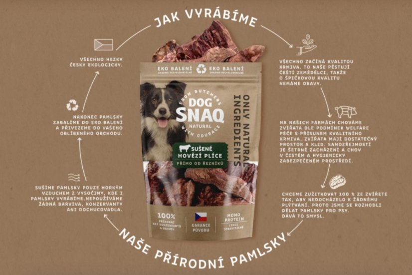 Dog Snaq - sušený hovädzí hrtan, 100 g