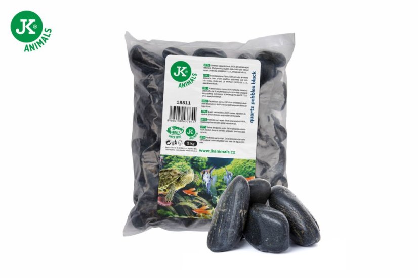 JK ANIMALS Kremenné valounky cierne 2 kg