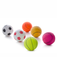 JK Gumové loptičky v sieťke mix - 6,3 cm - 6 ks