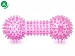 JK ANIMALS, Činka s pichliačmi ružová, pískacia hračka z TPR termoplastickej gumy, veľkosť 15 cm