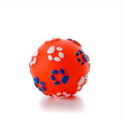 JK ANIMALS Vinylová lopta labky, pískacia hračka pre psov, 5 cm