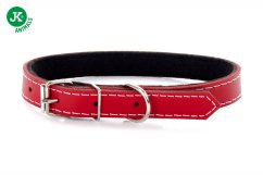 Kožený obojok JK Classic pre psov, 1,8×50 cm, červený