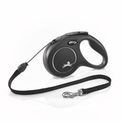 Flexi New Classic (lanko),veľkosť M 5m/20kg, čierna