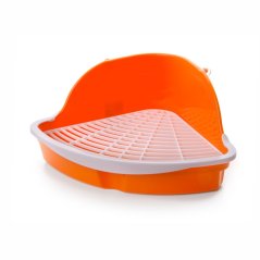 JK ANIMALS toaleta rohová pre králiky a morčatá, oranžová, 18×18×25 cm