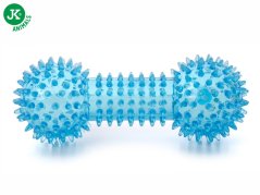 JK ANIMALS, Činka s pichliačmi modrá, pískacia hračka z TPR termoplastickej gumy, veľkosť 15 cm