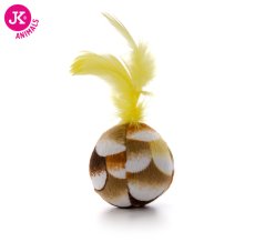 JK ANIMALS plyšová loptička so žltým pierkom, hračka 4,5 cm