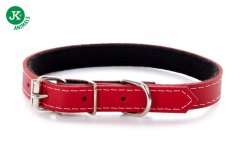 Kožený obojok JK Classic pre psov, 1,6×45 cm, červený