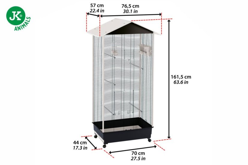 Ferplast Nota Nera voliéra 76 x 57 x 161 cm