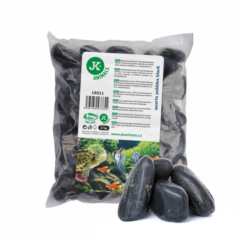 JK ANIMALS Kremenné valounky cierne 2 kg