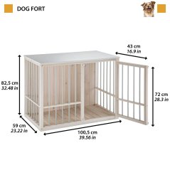 Ferplast DOG FORT vnútorná drevená klietka pre psa, D 100,5 x Š 59 x V 82,5 cm