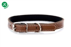 Kožený obojok JK Classic pre psy, 1,8×50 cm, hnedý