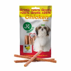 JK ANIMALS kuracie tyčinky, mäsová maškrta, +25 % Gratis, 100 g