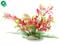 JK ANIMALS Ludwigia červenozelená, akvarijná plastová rastlinka, cca 15 cm