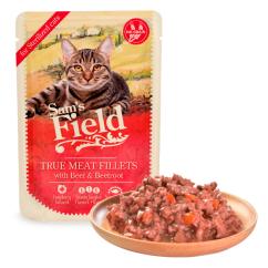 Sams Field True Meat Fillets with Beef & Beetroot for sterilized cats (Sam's Field) 85g