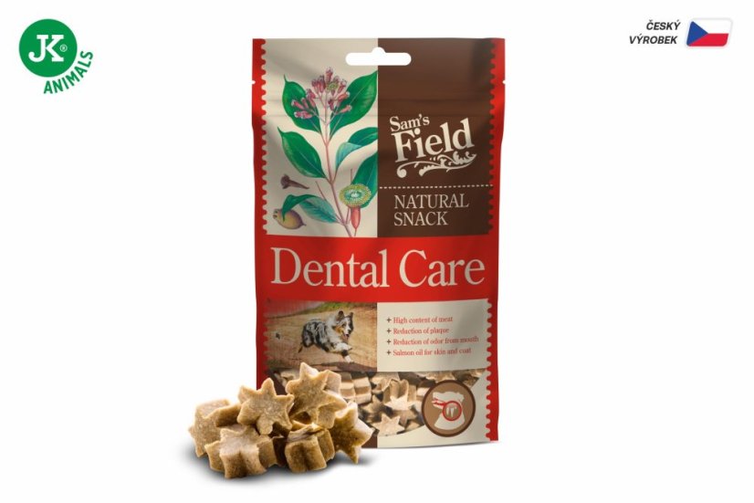 Sam's Field Natural Snack Dental Care, funkčná masová polovlhká mäkká maškrta pre psov, 200 g (Sams Field polovlhká maškrta)