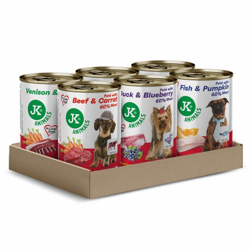 6× 400 g, JK Premium Mix, Paté with Chunks, 60 % Meat