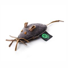 JK ANIMALS myška, textilná malá hračka pre mačky, šedá, 12 cm