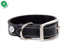 JK Široký kožený obojok LUX 24 mm/40 cm čierny