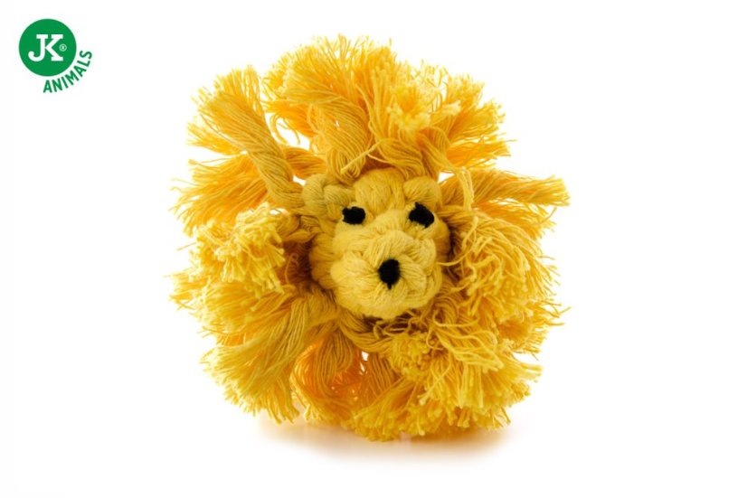 Bavlnený Lev, žltý, bavlnená hračka pre psov, 20 cm, ideálna pre aktívnu hru