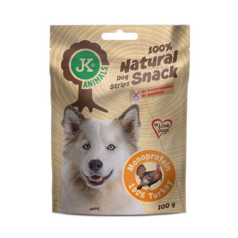 JK ANIMALS 100% Natural Snack, Monoprotein Turkey, 100% MORČACIE, 100 g