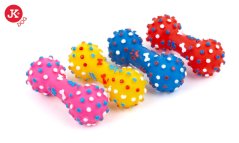 JK ANIMALS Vinylová činka s bodlinami, pískacia hračka pre psov, 10 cm