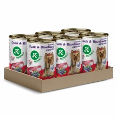 6× 400 g, JK Premium Duck & Blueberry, Paté with Chunks, 60 % Meat, kačacie s čučoriedkami