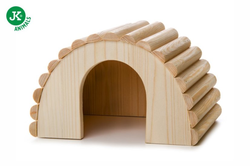 JK ANIMALS Drevený domček iglu z masívu pre králiky, 30×20×17 cm